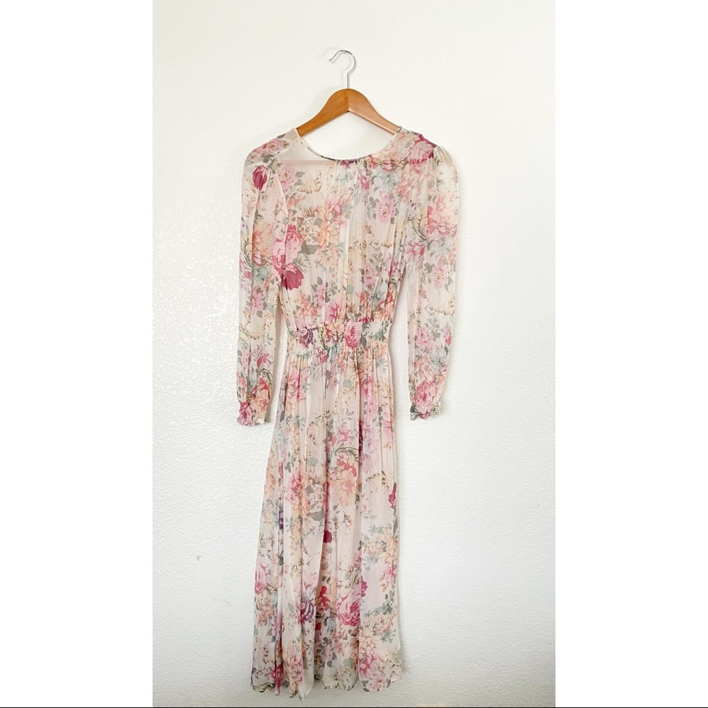 ZARA FLOWERY SHEER DRESS W/SLIP